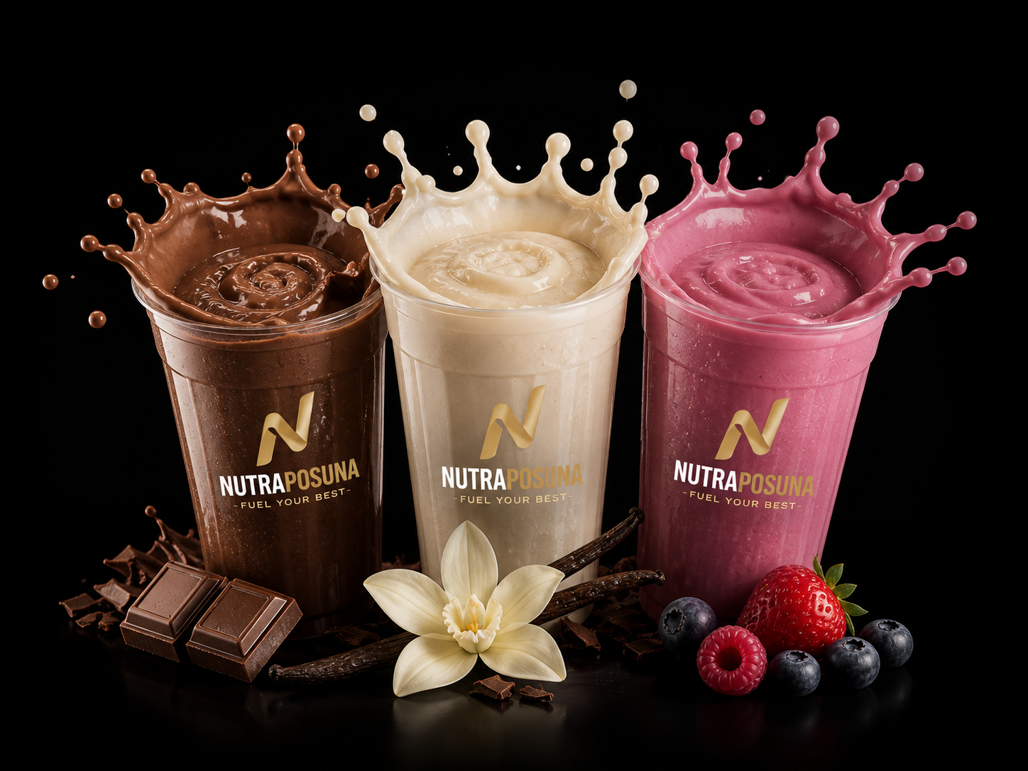 Batidos de proteína Nutragym de diferentes sabores con splash